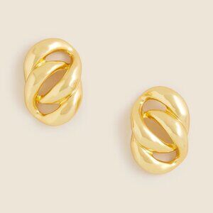 J. Crew Shiny Matte Gold Sculptural Link Earrings/NWT